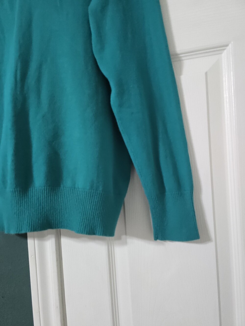 US Polo Assn Teal V Neck Sweater Womens XL Pullover Long Sleeve Preppy Y2K - Picture 4 of 5